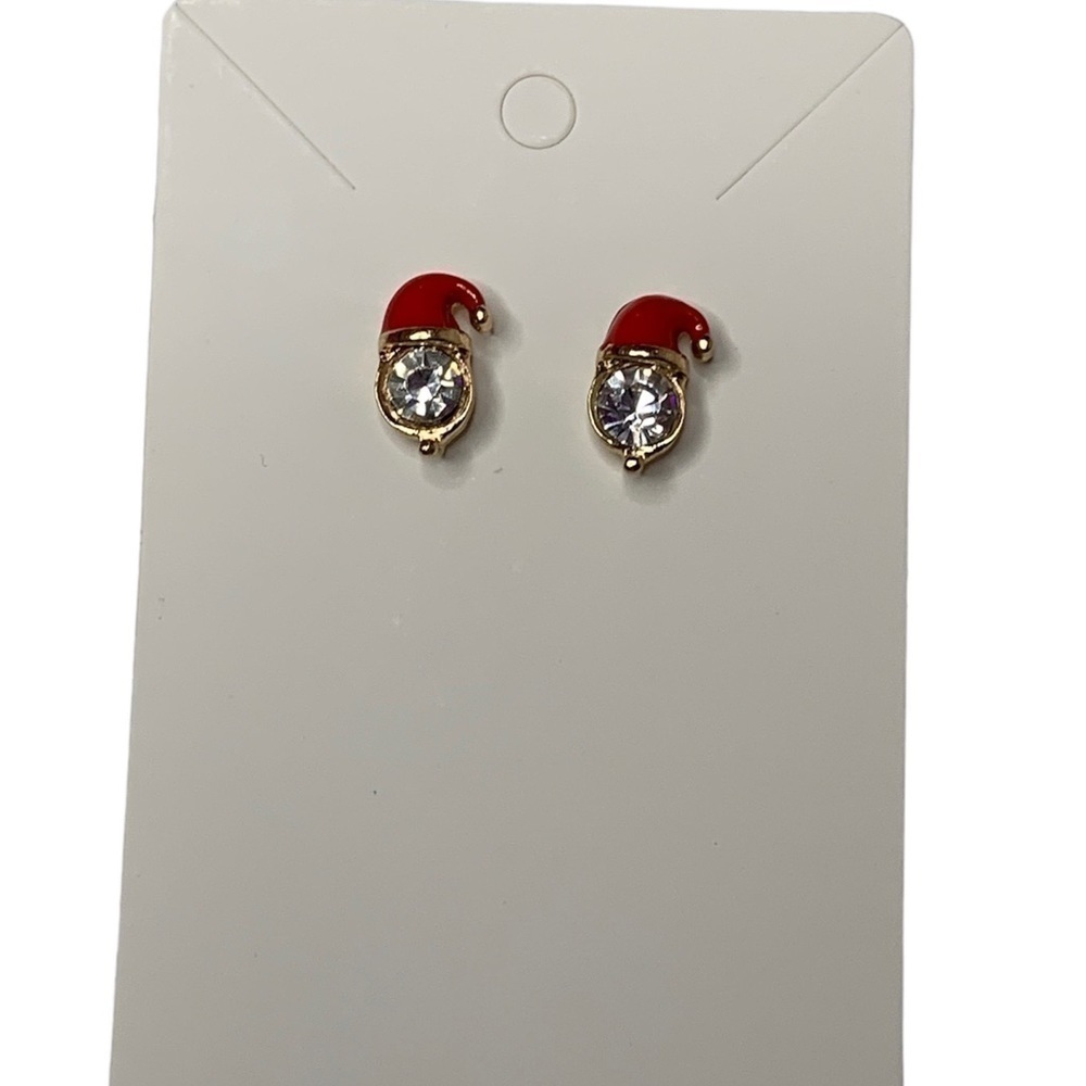 Gold Christmas earrings